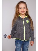 Gray sweatshirt with green elements NDZ7724 - Online store - Boutique